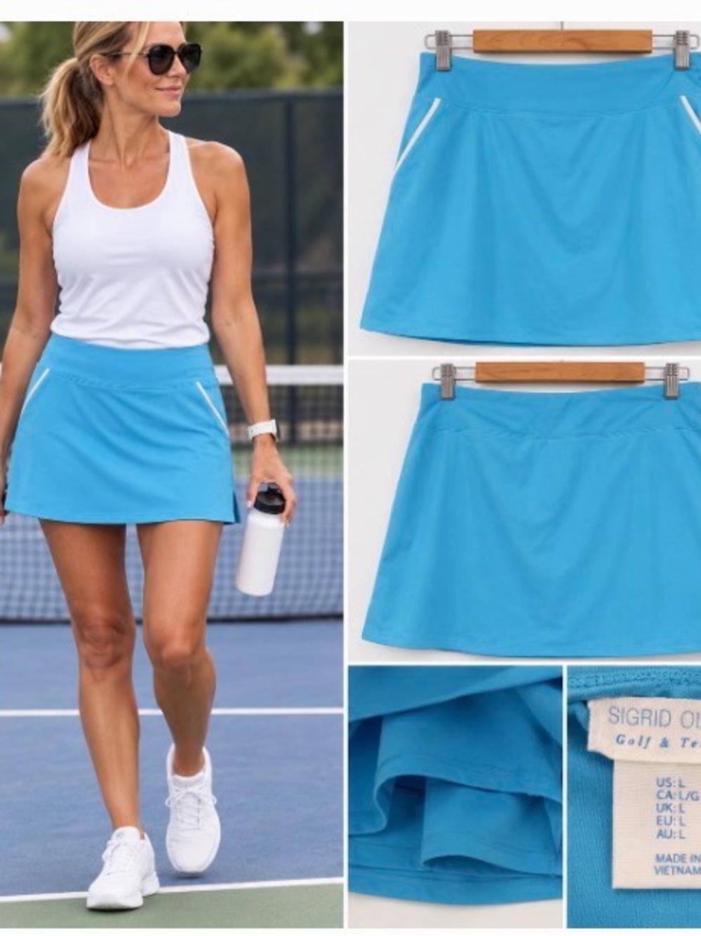 Sigrid Olsen Bright Turquoise Athletic Tennis Skort
